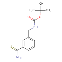 Chemical structure of tert-butyl N-[(3-carbamothioylphenyl)methyl]carbamate - CSSB00000764393