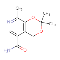 Chemical structure of 2,2,8-trimethyl-2H,4H-[1,3]dioxino[4,5-c]pyridine-5-carboxamide - CSSB00102585601