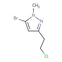 Chemical structure of 5-bromo-3-(2-chloroethyl)-1-methyl-1H-pyrazole - CSSB00153427995