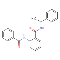 Chemical structure of 2-benzamido-N-(1-phenylethyl)benzamide - CSSB00047527916