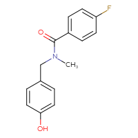 Chemical structure of 4-fluoro-N-[(4-hydroxyphenyl)methyl]-N-methylbenzamide - CSSB00000537083