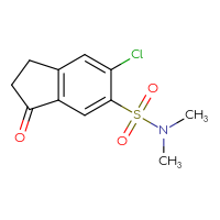 Chemical structure of 6-chloro-N,N-dimethyl-3-oxo-2,3-dihydro-1H-indene-5-sulfonamide - CSSB01999166193