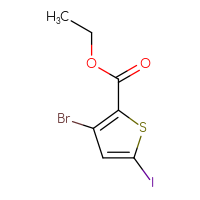 Chemical structure of ethyl 3-bromo-5-iodothiophene-2-carboxylate - CSSB06358888632