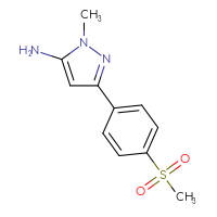 Chemical structure of 3-(4-methanesulfonylphenyl)-1-methyl-1H-pyrazol-5-amine - CSSB00103132908