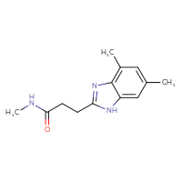 Chemical structure of 3-(4,6-dimethyl-1H-1,3-benzodiazol-2-yl)-N-methylpropanamide - CSSB15033382435