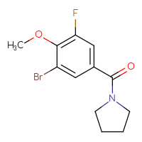 Chemical structure of 1-(3-bromo-5-fluoro-4-methoxybenzoyl)pyrrolidine - CSSB01383799299