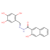 Chemical structure of 3-hydroxy-N'-[(E)-(2,4,5-trihydroxyphenyl)methylidene]naphthalene-2-carbohydrazide - CSSB00103151264