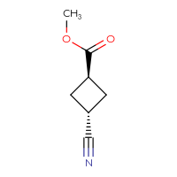 Chemical structure of methyl (1r,3r)-3-cyanocyclobutane-1-carboxylate - CSSB14987724488