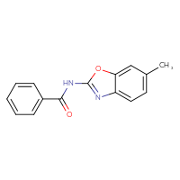 Chemical structure of N-(6-methyl-1,3-benzoxazol-2-yl)benzamide - CSSB02340638445