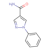 Chemical structure of 1-phenyl-1H-pyrazole-4-carboxamide - CSSB00000206440