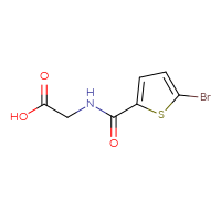Chemical structure of 2-[(5-bromothiophen-2-yl)formamido]acetic acid - CSSB00000194672