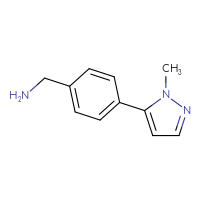 Chemical structure of 1-[4-(1-methyl-1H-pyrazol-5-yl)phenyl]methanamine - CSSB00000722875