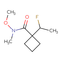 Chemical structure of 1-(1-fluoroethyl)-N-methoxy-N-methylcyclobutane-1-carboxamide - CSSB20448290325