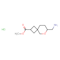 Chemical structure of methyl 7-(aminomethyl)-6-oxaspiro[3.5]nonane-2-carboxylate hydrochloride - CSSB02515433944