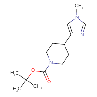 Chemical structure of tert-butyl 4-(1-methyl-1H-imidazol-4-yl)piperidine-1-carboxylate - CSSB06590034923