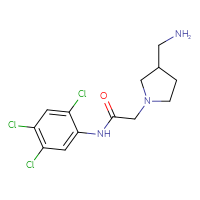Chemical structure of 2-[3-(aminomethyl)pyrrolidin-1-yl]-N-(2,4,5-trichlorophenyl)acetamide - CSSB00040807531