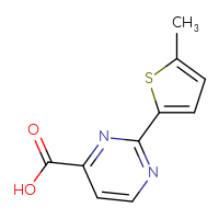 Chemical structure of 2-(5-methylthiophen-2-yl)pyrimidine-4-carboxylic acid - CSSB00015799738
