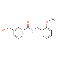 Chemical structure of 3-(hydroxymethyl)-N-[(2-methoxyphenyl)methyl]benzamide - CSSB00092085234
