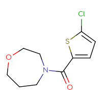Chemical structure of 4-(5-chlorothiophene-2-carbonyl)-1,4-oxazepane - CSSB00046390062
