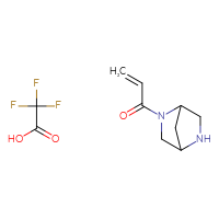 Chemical structure of 1-{2,5-diazabicyclo[2.2.1]heptan-2-yl}prop-2-en-1-one; trifluoroacetic acid - CSSB21291566120