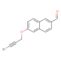 Chemical structure of 6-[(3-bromoprop-2-yn-1-yl)oxy]naphthalene-2-carbaldehyde - CSSB21331799172