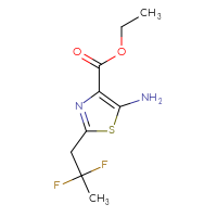 Chemical structure of ethyl 5-amino-2-(2,2-difluoropropyl)-1,3-thiazole-4-carboxylate - CSSB00102885641