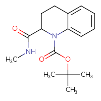 Chemical structure of tert-butyl 2-(methylcarbamoyl)-1,2,3,4-tetrahydroquinoline-1-carboxylate - CSSB01072165660