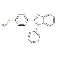 Chemical structure of 2-[4-(methylsulfanyl)phenyl]-1-phenyl-1H-1,3-benzodiazole - CSSB21323108586