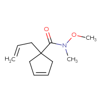 Chemical structure of N-methoxy-N-methyl-1-(prop-2-en-1-yl)cyclopent-3-ene-1-carboxamide - CSSB01148881274