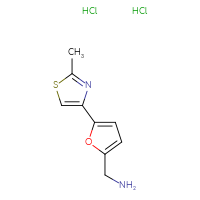 Chemical structure of 1-[5-(2-methyl-1,3-thiazol-4-yl)furan-2-yl]methanamine dihydrochloride - CSSB00000734775