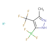 Chemical structure of potassium trifluoro[3-methyl-4-(trifluoromethyl)-1H-pyrazol-5-yl]boranuide - CSSB00020725917