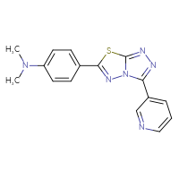 Chemical structure of N,N-dimethyl-4-[3-(pyridin-3-yl)-[1,2,4]triazolo[3,4-b][1,3,4]thiadiazol-6-yl]aniline - CSSB00121624255