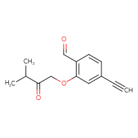 Chemical structure of 4-ethynyl-2-(3-methyl-2-oxobutoxy)benzaldehyde - CSSB21332855503