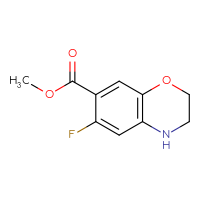 Chemical structure of methyl 6-fluoro-3,4-dihydro-2H-1,4-benzoxazine-7-carboxylate - CSSB03554940154