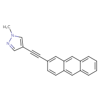 Chemical structure of 4-[2-(anthracen-2-yl)ethynyl]-1-methyl-1H-pyrazole - CSSB21298173983