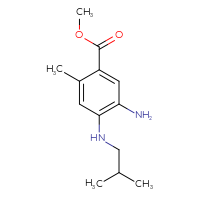 Chemical structure of methyl 5-amino-2-methyl-4-[(2-methylpropyl)amino]benzoate - CSSB02495350763