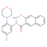 Chemical structure of N-[5-chloro-2-(morpholin-4-yl)phenyl]-3-methoxynaphthalene-2-carboxamide - CSSB00026359607