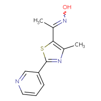 Chemical structure of N-{1-[4-methyl-2-(pyridin-3-yl)-1,3-thiazol-5-yl]ethylidene}hydroxylamine - CSSB00000066097