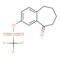 Chemical structure of 9-oxo-6,7,8,9-tetrahydro-5H-benzo[7]annulen-2-yl trifluoromethanesulfonate - CSSB20977125202