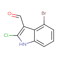 Chemical structure of 4-bromo-2-chloro-1H-indole-3-carbaldehyde - CSSB00010171464
