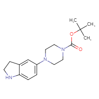 Chemical structure of tert-butyl 4-(2,3-dihydro-1H-indol-5-yl)piperazine-1-carboxylate - CSSB00041868160