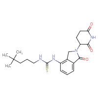 Chemical structure of 3-(4,4-dimethylpentyl)-1-[2-(2,6-dioxopiperidin-3-yl)-1-oxo-2,3-dihydro-1H-isoindol-4-yl]thiourea - CSSB21432541566