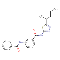 Chemical structure of 3-benzamido-N-[5-(pentan-2-yl)-1,3,4-thiadiazol-2-yl]benzamide - CSSB00102419248