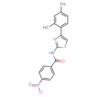Chemical structure of N-[4-(2,4-dimethylphenyl)-1,3-thiazol-2-yl]-4-nitrobenzamide - CSSB00105672224