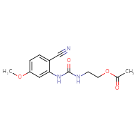 Chemical structure of 2-{[(2-cyano-5-methoxyphenyl)carbamoyl]amino}ethyl acetate - CSSB15151015774