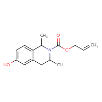 Chemical structure of prop-2-en-1-yl 6-hydroxy-1,3-dimethyl-1,2,3,4-tetrahydroisoquinoline-2-carboxylate - CSSB15113197426