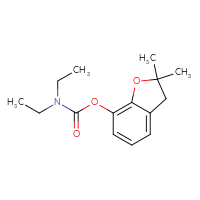 Chemical structure of 2,2-dimethyl-2,3-dihydro-1-benzofuran-7-yl N,N-diethylcarbamate - CSSB15072085842