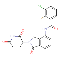 Chemical structure of 3-chloro-N-[2-(2,6-dioxopiperidin-3-yl)-1-oxo-2,3-dihydro-1H-isoindol-4-yl]-2-fluorobenzamide - CSSB03505198987