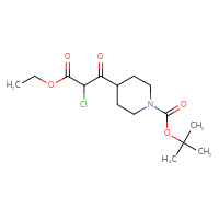 Chemical structure of tert-butyl 4-(2-chloro-3-ethoxy-3-oxopropanoyl)piperidine-1-carboxylate - CSSB02132858719