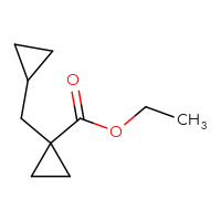 Chemical structure of ethyl 1-(cyclopropylmethyl)cyclopropane-1-carboxylate - CSSB00048435361